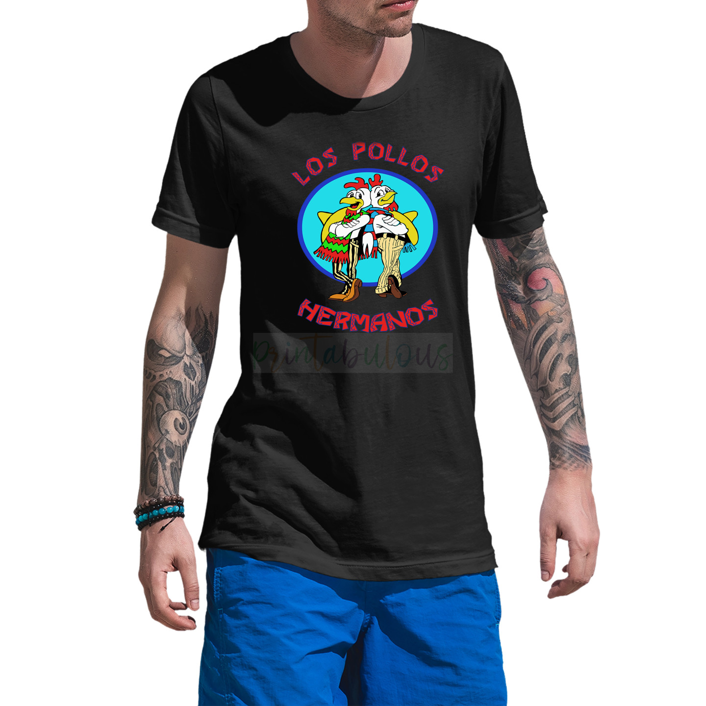 Los Pollos Hermanos Breaking Bad T Shirt Unisex Latest Print D1 Size S Color Black Fabric Cotton