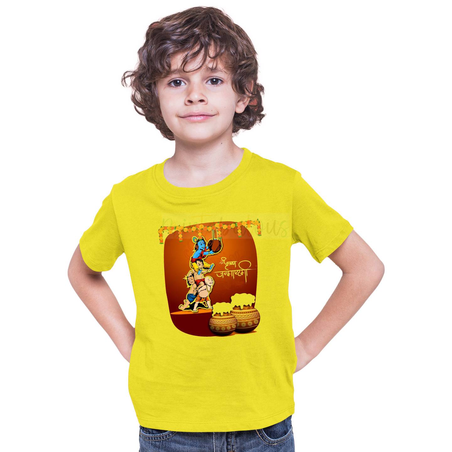 Shri Hare Krishna Janamashtmi Tshirts for Kids D3