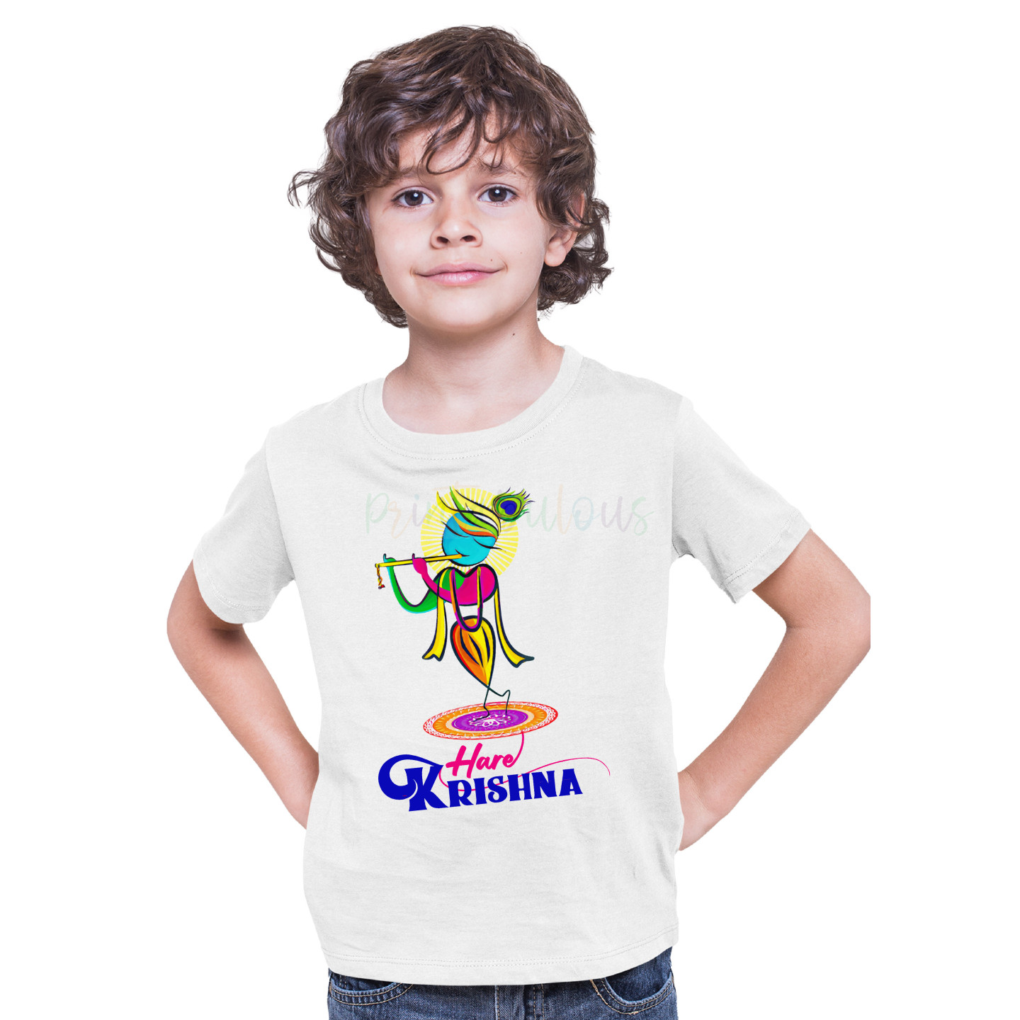 Shri Hare Krishna Janamashtmi Tshirts for Kids D7