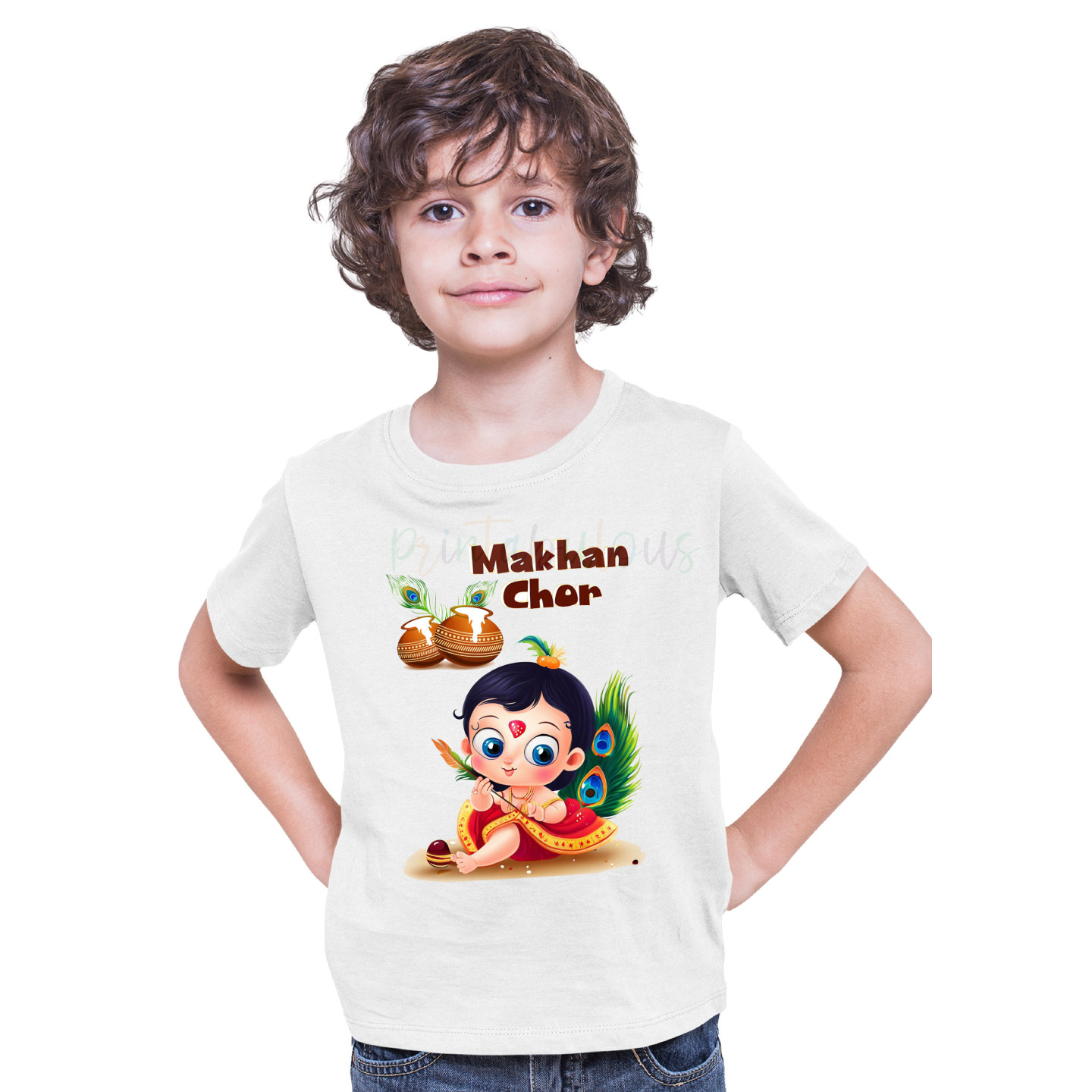 Shri Hare Krishna Janamashtmi Tshirts for Kids D 14