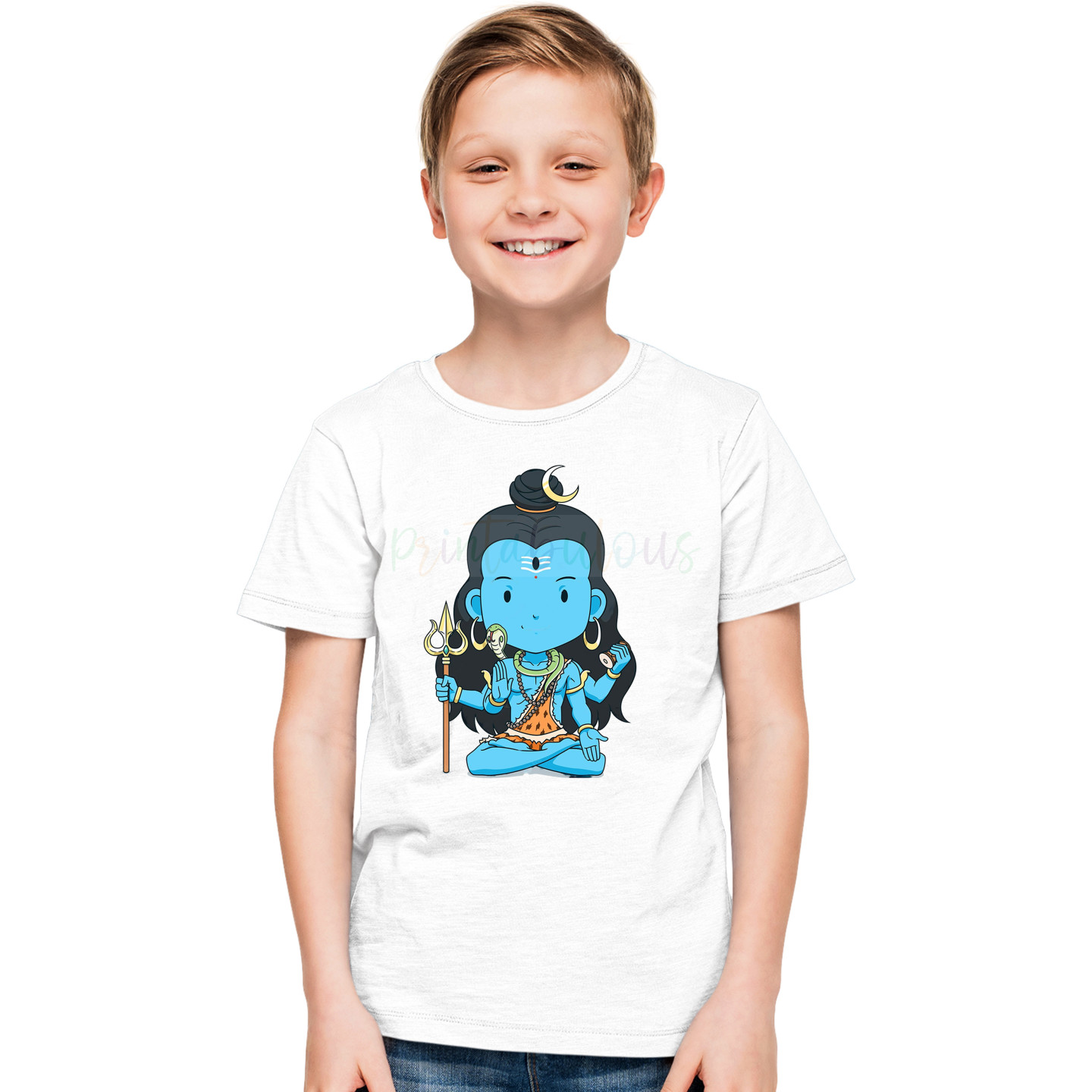 Mahakal Print Unisex Half Sleeves T-Shirt KidS Design 1