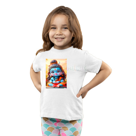 Mahakal Print Unisex Half Sleeves T-Shirt Kids Design 6