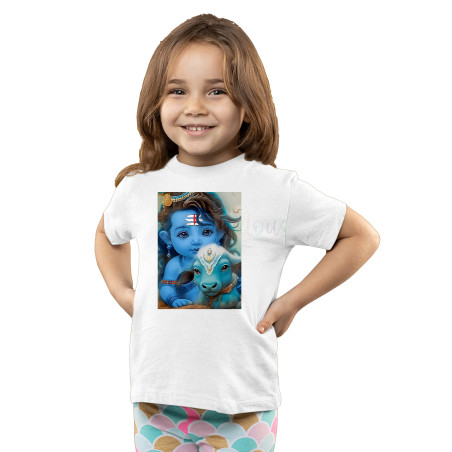 Mahakal Print Unisex Half Sleeves T-Shirt Kids Design 8