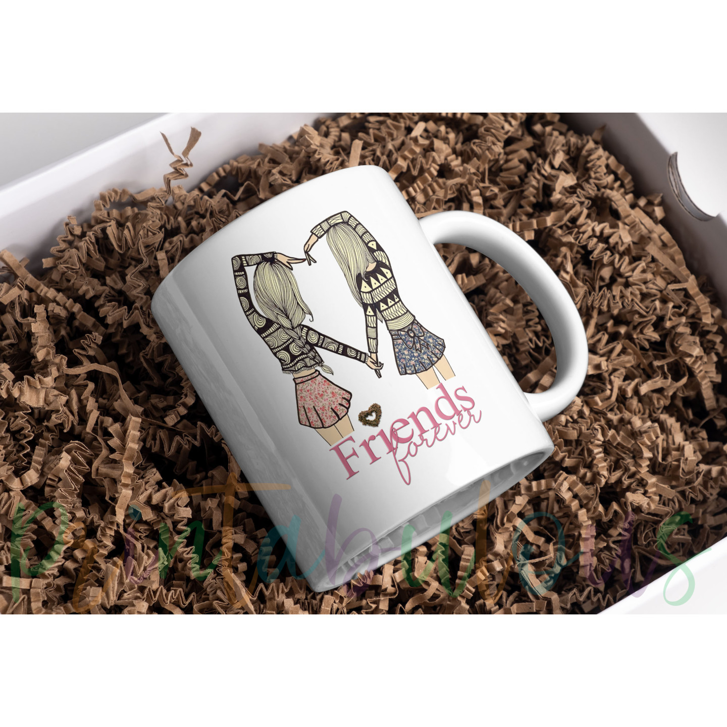 Friends Forever Mugs - Large Printed Cup for Friendship Day | D12