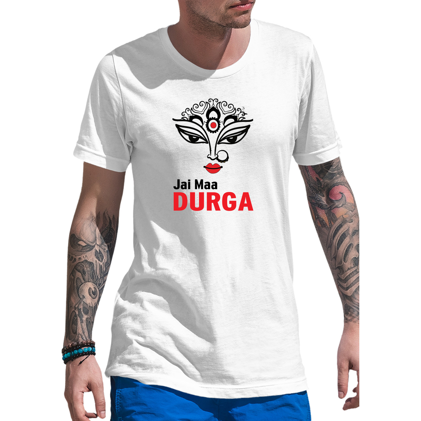 Durga Maa Celebration Dry-Fit T-Shirt Design 4