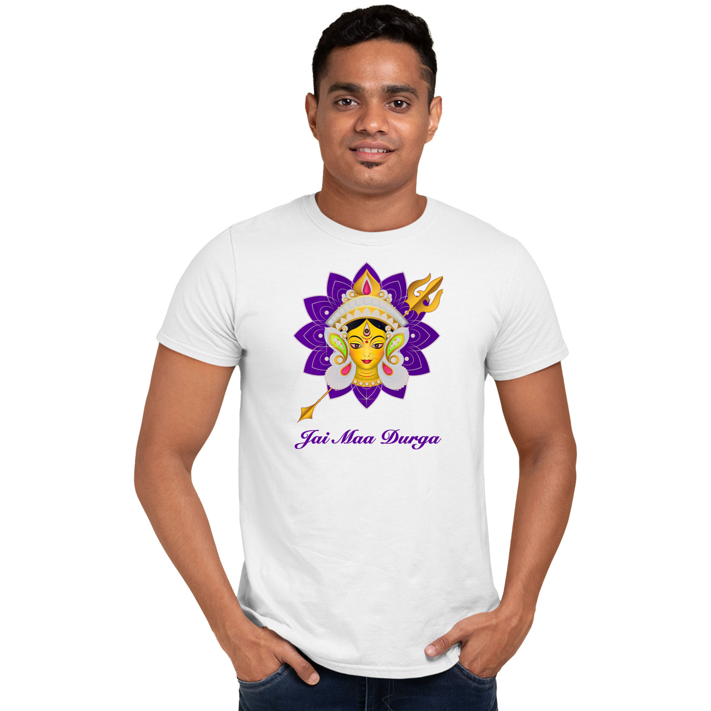Durga Maa Celebration Dry-Fit T-Shirt Design 9