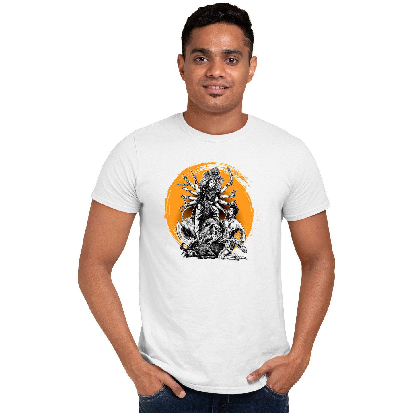 Durga Maa Celebration Dry-Fit T-Shirt Design 10