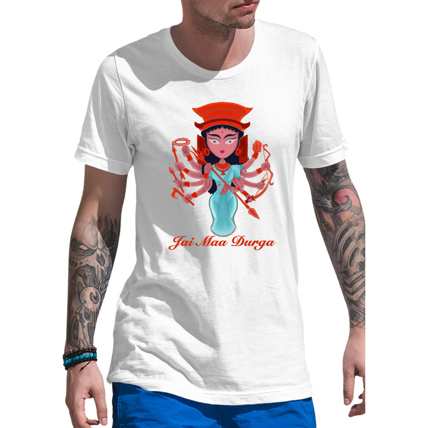 Durga Maa Celebration Dry-Fit T-Shirt Design 11