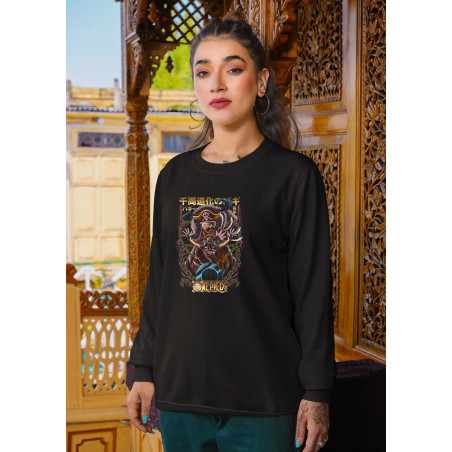 Anime Lovers Custom Print Cotton Fleece Sweatshirt - Full Sleeves One Piece D-13