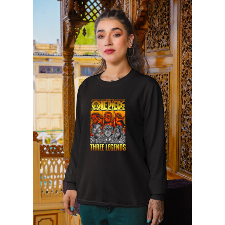 Anime Lovers Custom Print Cotton Fleece Sweatshirt - Full Sleeves One Piece D-14