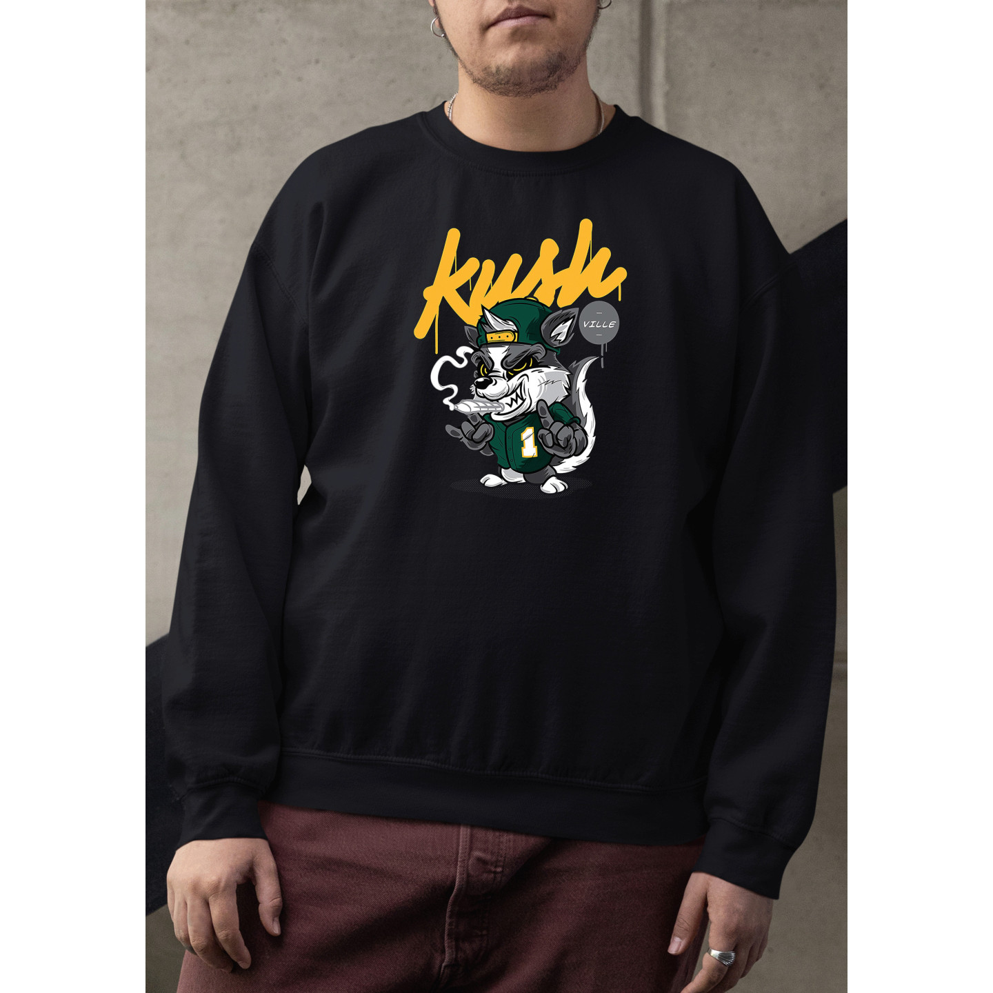 Graphic & Quote Custom Print Cotton Fleece Sweatshirt - Full Sleeves Khush D-20