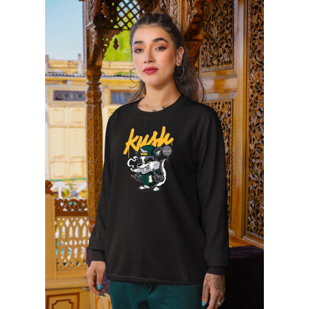 Graphic & Quote Custom Print Cotton Fleece Sweatshirt - Full Sleeves Khush D-20