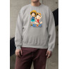Anime Lovers Custom Print Cotton Fleece Sweatshirt - Full Sleeves Gray One Piece D-2