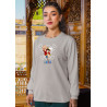 Anime Lovers Custom Print Cotton Fleece Sweatshirt - Full Sleeves Gray One Piece D-4
