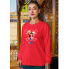 Anime Lovers Custom Print Cotton Fleece Sweatshirt - Full Sleeves  Red One Piece D-4