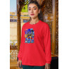Anime Lovers Custom Print Cotton Fleece Sweatshirt - Full Sleeves Red One Piece D-5