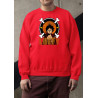 Anime Lovers Custom Print Cotton Fleece Sweatshirt - Full Sleeves  Red One Piece Luffy D-6