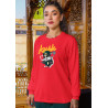 Graphic & Quote Custom Print Cotton Fleece Sweatshirt - Full Sleeves Red Khush Sweatshirt D-7