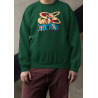 Anime Lovers Custom Print Cotton Fleece Sweatshirt - Full Sleeves Dark Green One Piece  D-1