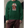 Anime Lovers Custom Print Cotton Fleece Sweatshirt - Full Sleeves Dark Green One Piece  D-3