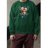 Anime Lovers Custom Print Cotton Fleece Sweatshirt - Full Sleeves Dark Green One Piece  D-5