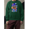 Anime Lovers Custom Print Cotton Fleece Sweatshirt - Full Sleeves Dark Green One Piece  D-7