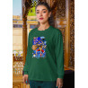 Anime Lovers Custom Print Cotton Fleece Sweatshirt - Full Sleeves Dark Green One Piece  D-7