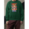 Anime Lovers Custom Print Cotton Fleece Sweatshirt - Full Sleeves Dark Green One Piece D-9
