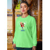 Anime Lovers Custom Print Cotton Fleece Sweatshirt Light Green- Full Sleeves One Piece  D-3