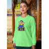 Graphic & Quote Custom Print Cotton Fleece Sweatshirt - Full Sleeves Light Green Nobita Chill D-11