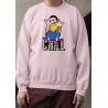 Graphic & Quote Custom Print Cotton Fleece Sweatshirt - Full Sleeves Pink Nobita Chill D-10