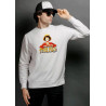 Anime Lovers Custom Print Cotton Fleece Sweatshirt White - Full Sleeves One Piece  D-2