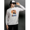 Anime Lovers Custom Print Cotton Fleece Sweatshirt White - Full Sleeves One Piece  D-5