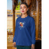 Anime Lovers Custom Print Cotton Fleece Sweatshirt Royal Blue - Full Sleeves One Piece  D-2