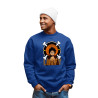 Anime Lovers Custom Print Cotton Fleece Sweatshirt Royal Blue - Full Sleeves Luffy D-7