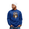 Graphic & Quote Custom Print Cotton Fleece Sweatshirt - Full Sleeves Royal Blue Half Human Half CoffeD-8