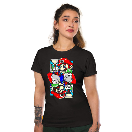 Anime Lovers Custom Print Cotton T-shirt - Half Sleeves Super Mairo D-18