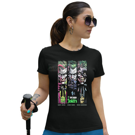 Anime Lovers Custom Print Cotton T-shirt - Half Sleeves Batman Three Joker D-20