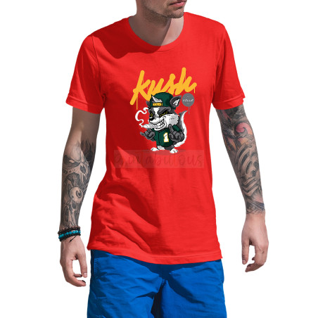 Graphic & Quote Custom Print Cotton T-shirt - Half Sleeves Khush D-23
