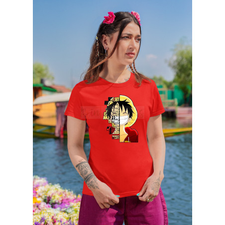 Anime Lovers Custom Print Cotton T-shirt - Half Sleeves One Piece D-31