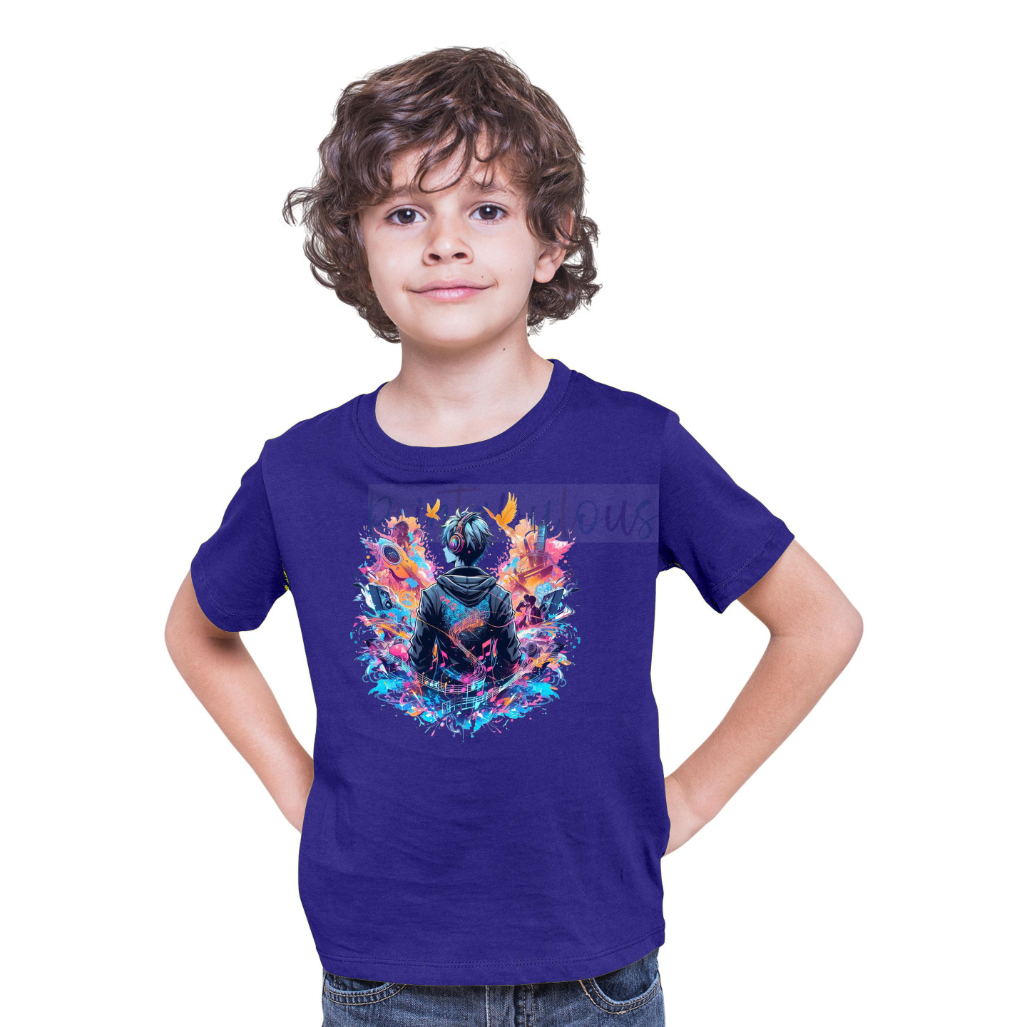 Printabulous® Kids Anime Unisex T-Shirt, Half Sleeve Pure Cotton Printed D-4