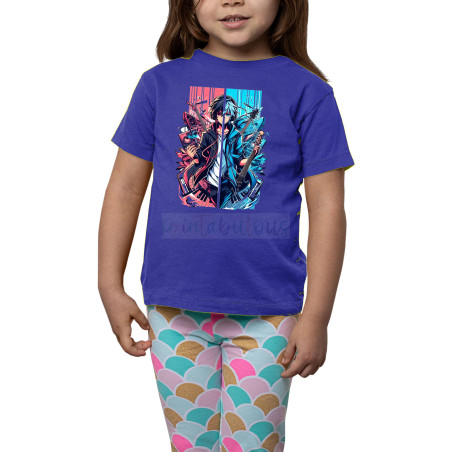 Printabulous® Kids Anime Unisex T-Shirt, Half Sleeve Pure Cotton Printed D-7