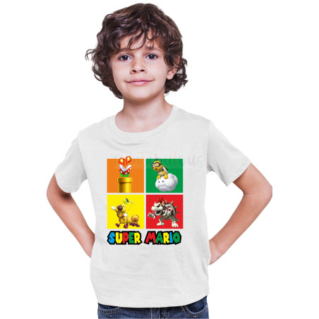 Printabulous® Kids Gaming Power-Up Super Mario Printed Unisex T-Shirts D3