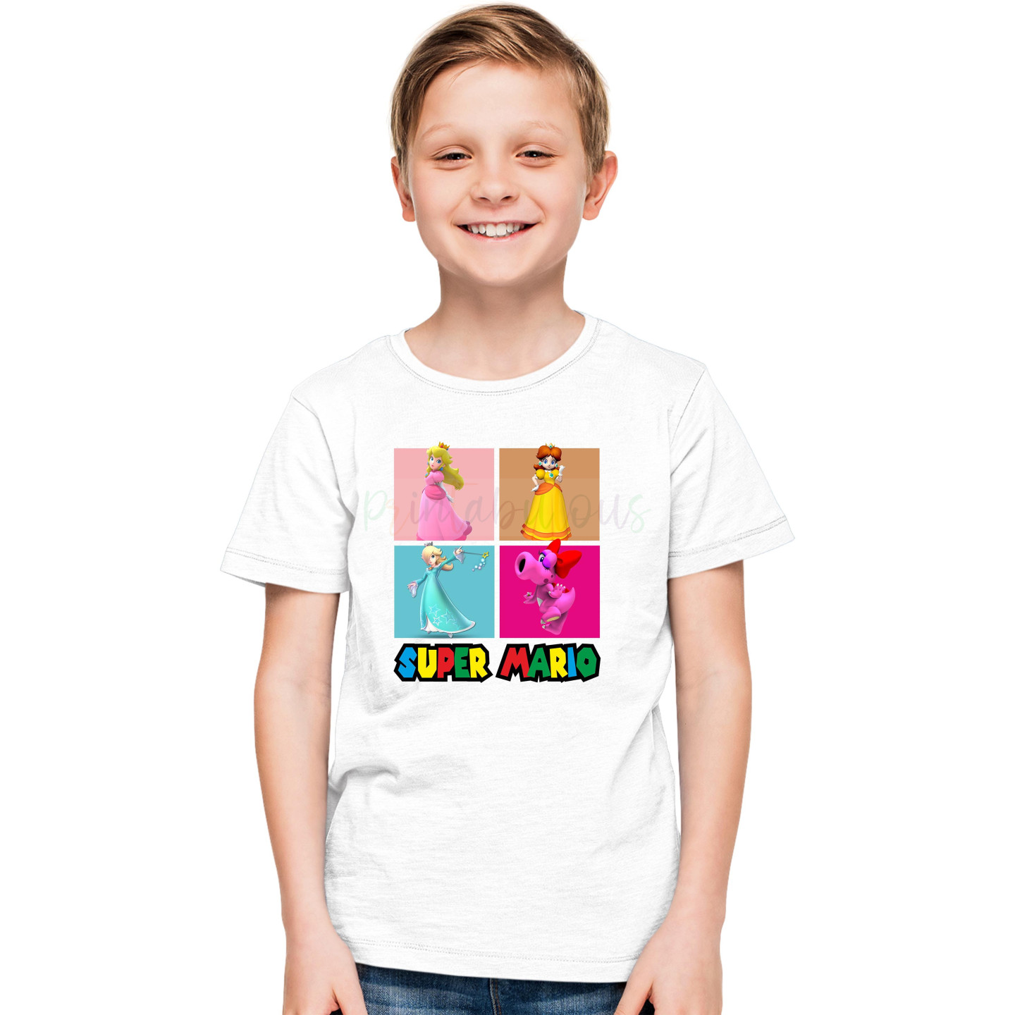 Printabulous® Kids Gaming Power-Up Super Mario Printed Unisex T-Shirts D4