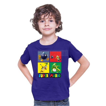 Printabulous® Kids Gaming Power-Up Super Mario Printed Unisex T-Shirts D5