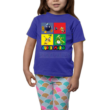 Printabulous® Kids Gaming Power-Up Super Mario Printed Unisex T-Shirts D5