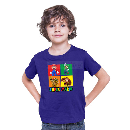 Printabulous® Kids Gaming Power-Up Super Mario Printed Unisex T-Shirts D6