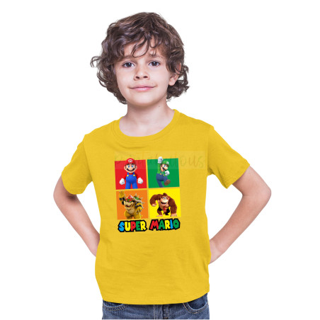 Printabulous® Kids Gaming Power-Up Super Mario Printed Unisex T-Shirts D6