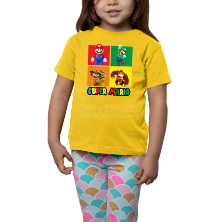 Printabulous® Kids Gaming Power-Up Super Mario Printed Unisex T-Shirts D6