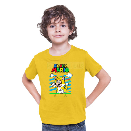Printabulous® Kids Gaming Power-Up Super Mario Printed Unisex T-Shirts D10